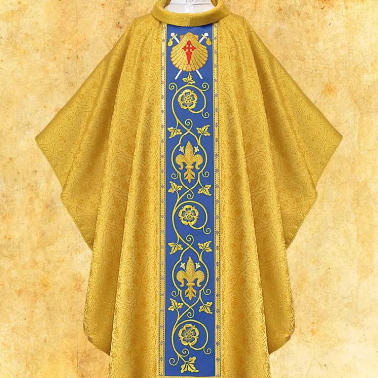 Articles Religieux JP chasuble liturgique style romaine motif Saint Jacques^ Visages De Saints