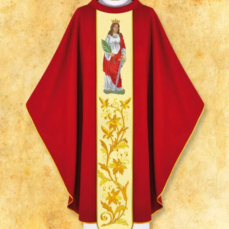 Articles Religieux JP Chasuble liturgique visage Sainte Barbe Héliopolis^ Visages De Saints