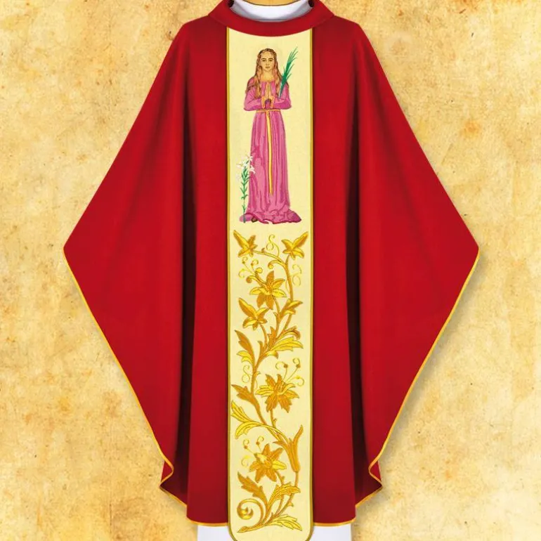 Articles Religieux JP Chasuble liturgique visage Sainte Philomène^ Visages De Saints