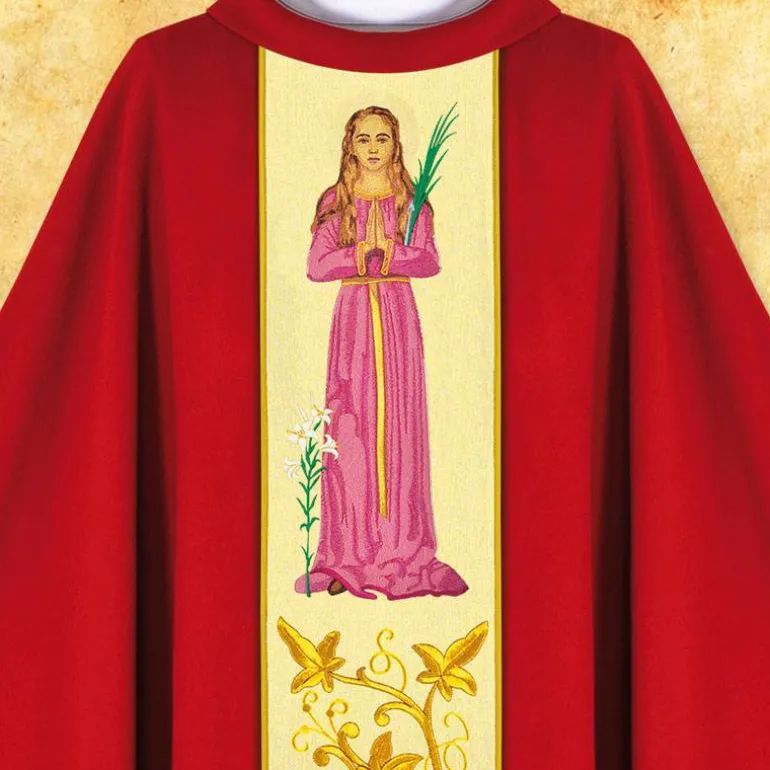 Articles Religieux JP Chasuble liturgique visage Sainte Philomène^ Visages De Saints