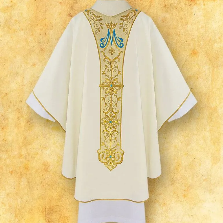 Articles Religieux JP chasuble Mariale Madonna del Rosario^ Mariale