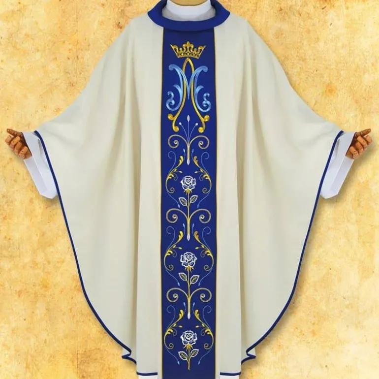 Articles Religieux JP chasuble mariale pour messe^ Mariale