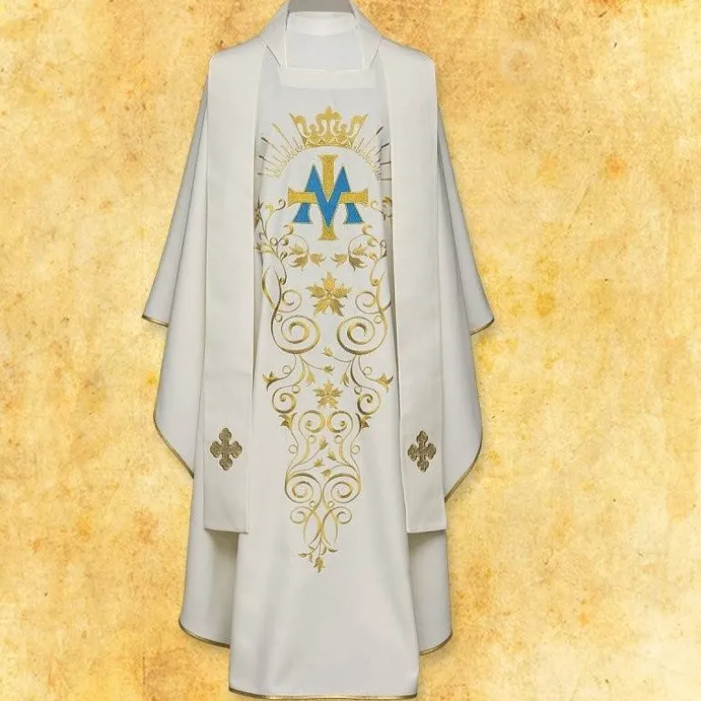 Articles Religieux JP Chasuble mariale pour messe^ Mariale