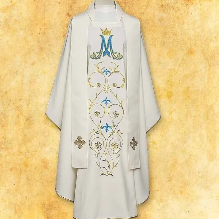 Articles Religieux JP Chasuble Mariale pour messe^ Mariale