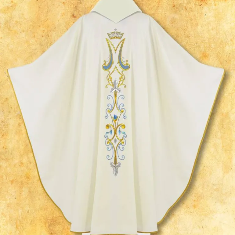 Articles Religieux JP Chasuble Mariale pour messe ocasionelle^ Mariale
