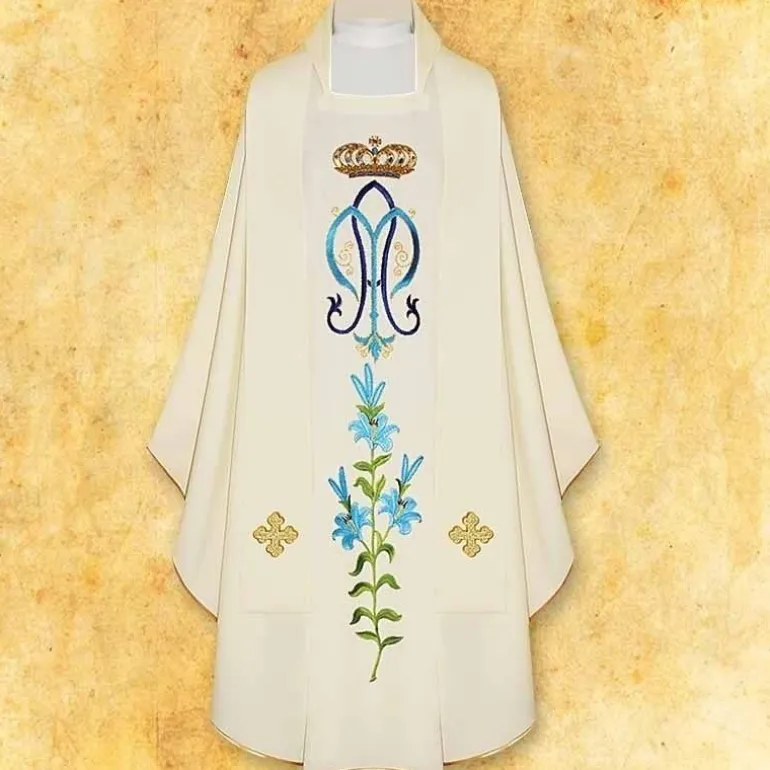 Articles Religieux JP Chasuble Mariale Royale Ave Maria^ Mariale
