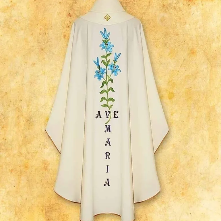 Articles Religieux JP Chasuble Mariale Royale Ave Maria^ Mariale