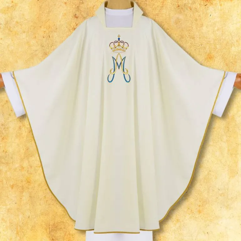 Articles Religieux JP chasuble motif Mariale pas cher^ Mariale