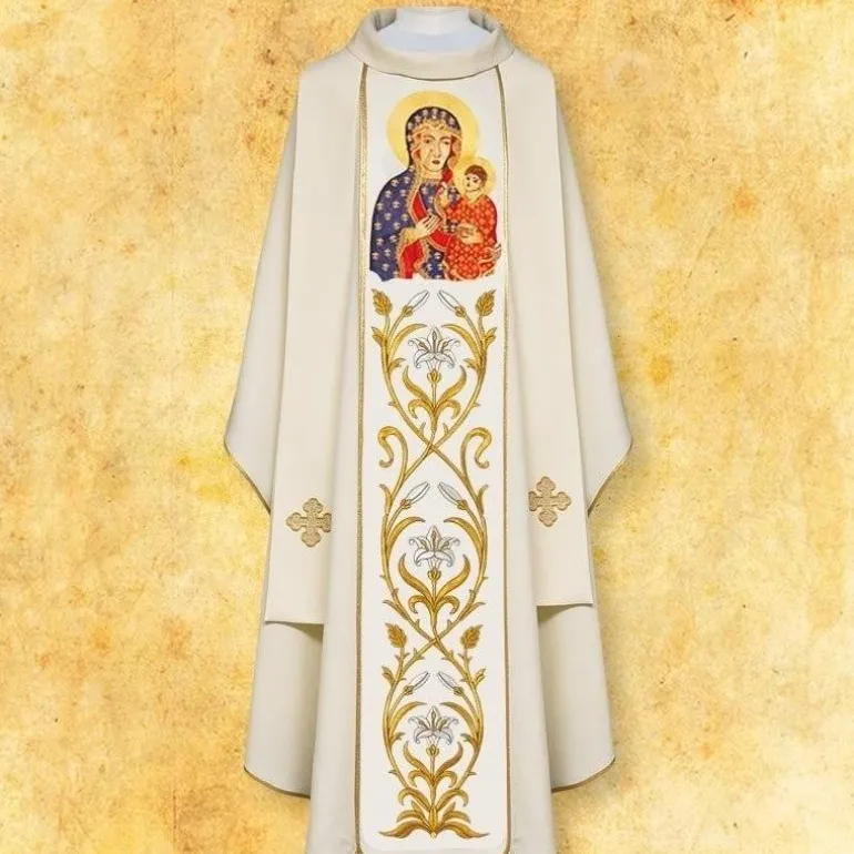 Articles Religieux JP Chasuble Notre Dame de Czestochowa^ Mariale