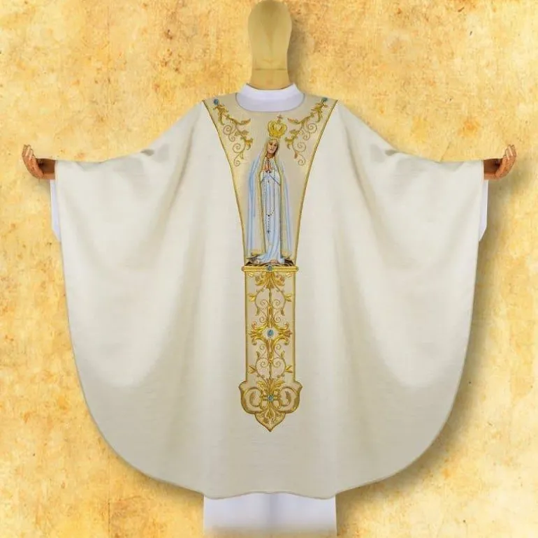 Articles Religieux JP Chasuble Notre Dame de Fatima^ Mariale