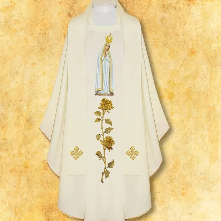 Articles Religieux JP Chasuble Notre Dame de Fatima^ Mariale