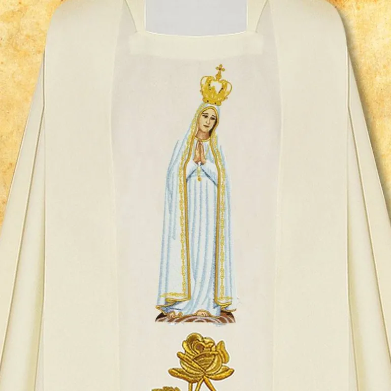 Articles Religieux JP Chasuble Notre Dame de Fatima^ Mariale