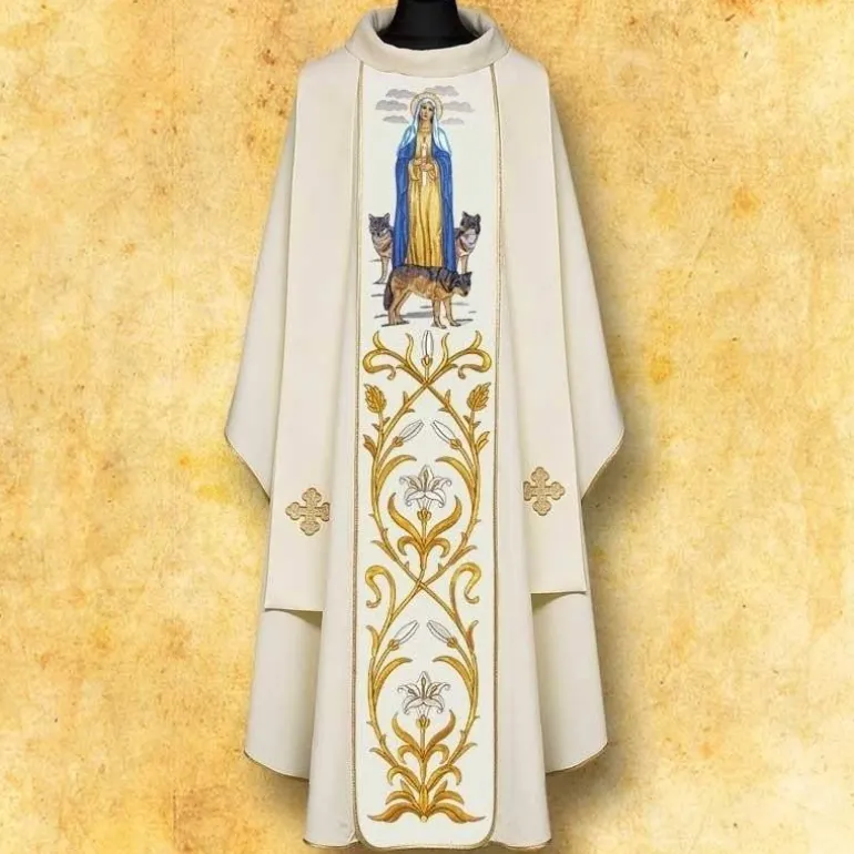 Articles Religieux JP Chasuble Notre Dame de la Chandeleur^ Mariale