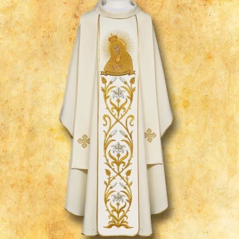 Articles Religieux JP Chasuble Notre dame de la Porte de L'Aurore^ Mariale