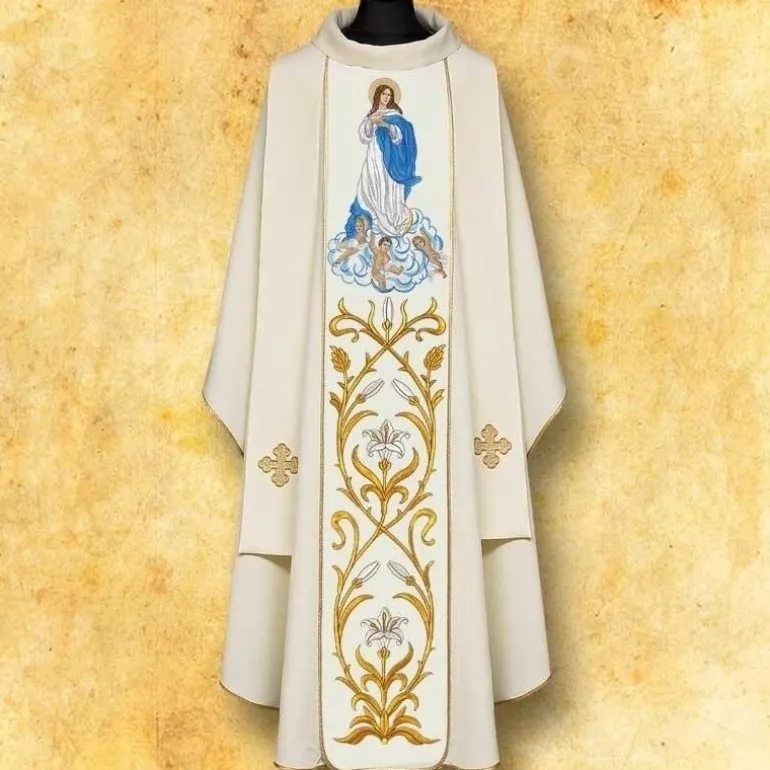 Articles Religieux JP Chasuble Notre Dame de L'Assomption^ Mariale