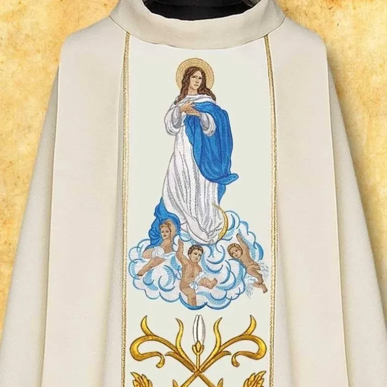 Articles Religieux JP Chasuble Notre Dame de L'Assomption^ Mariale