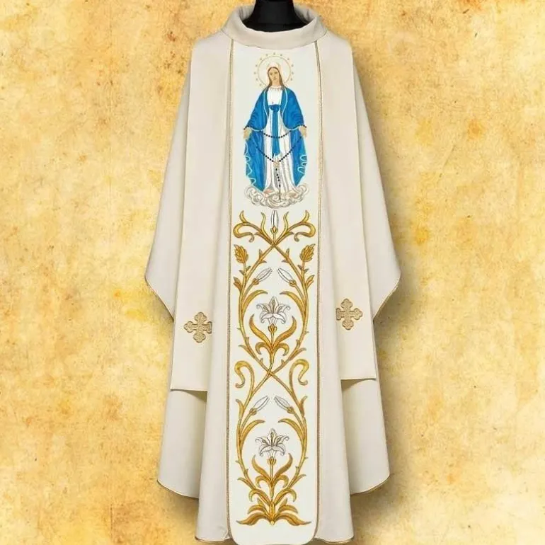 Articles Religieux JP Chasuble Notre Dame du Rosaire^ Mariale