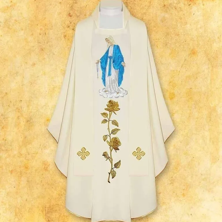 Articles Religieux JP Chasuble Notre Dame du ROSAIRE^ Mariale