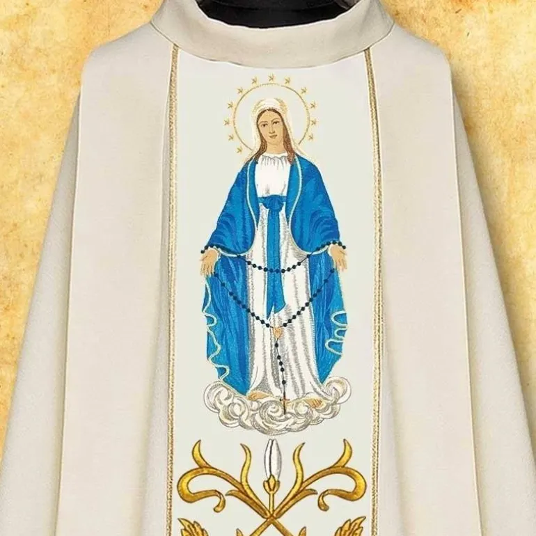 Articles Religieux JP Chasuble Notre Dame du Rosaire^ Mariale