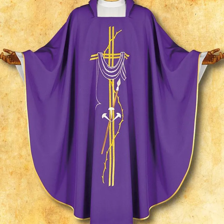 Articles Religieux JP chasuble pour messe Carême Violet^ Carème