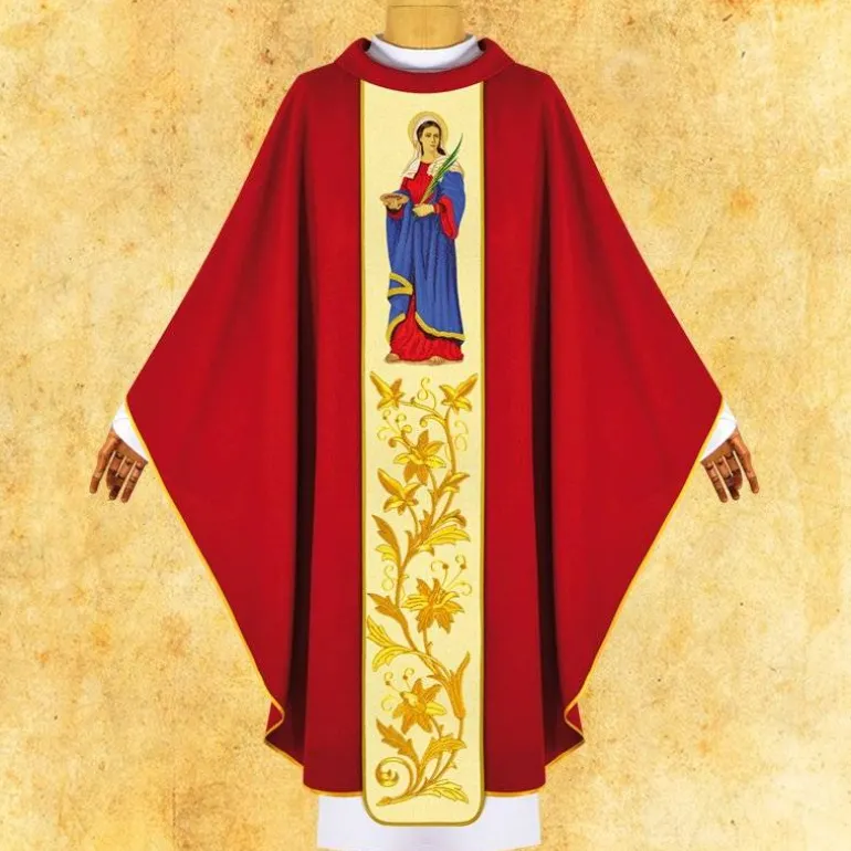 Articles Religieux JP Chasuble Sainte Lucie pour messe patronale^ Visages De Saints