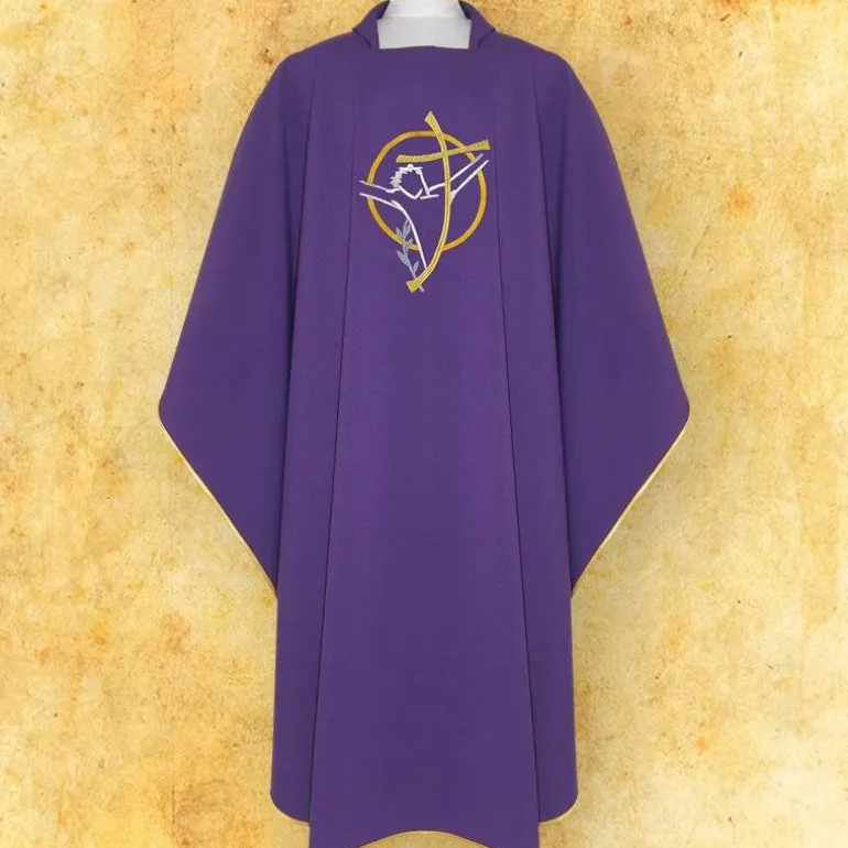 Articles Religieux JP chasuble violet pour messe hommage^ Hommage