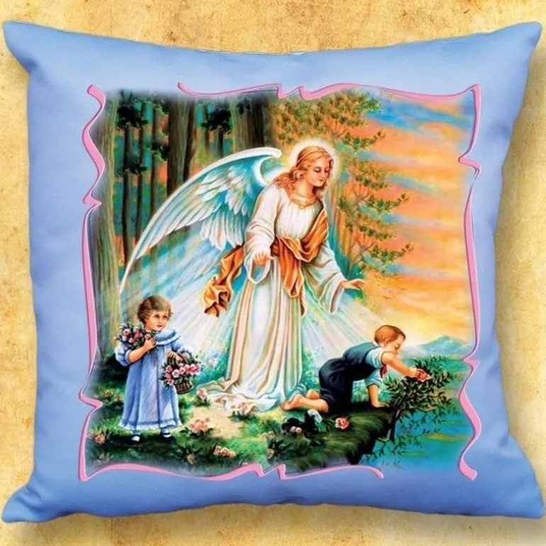 Articles Religieux JP Coussin avec motif - Ange Gardien -^ Idée Cadeau