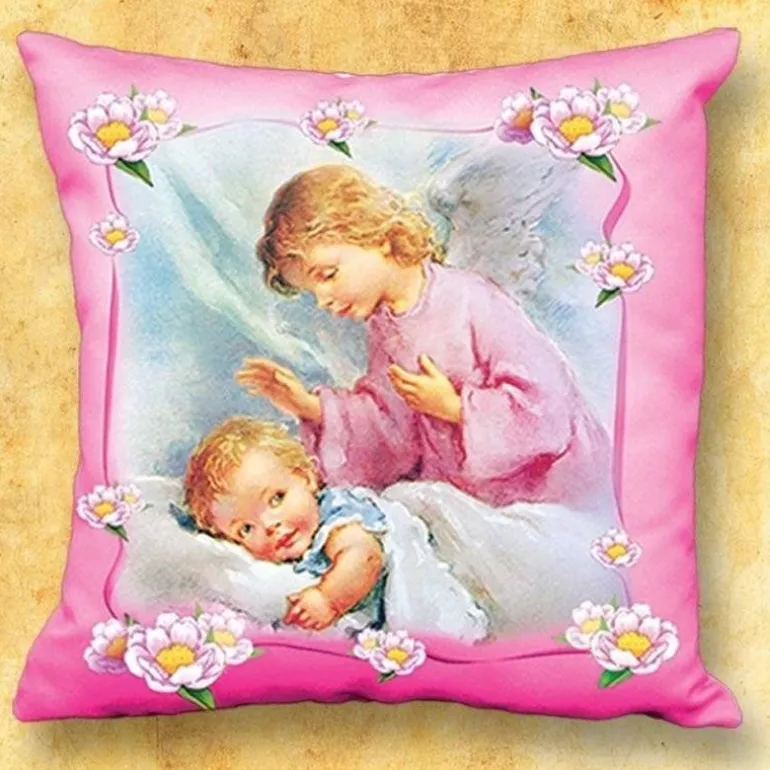 Articles Religieux JP Coussin avec motif - Ange Gardien -^ Idée Cadeau