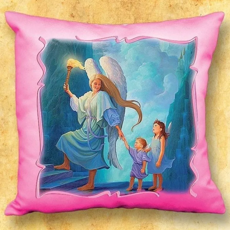 Articles Religieux JP Coussin avec motif - Ange Gardien -^ Idée Cadeau