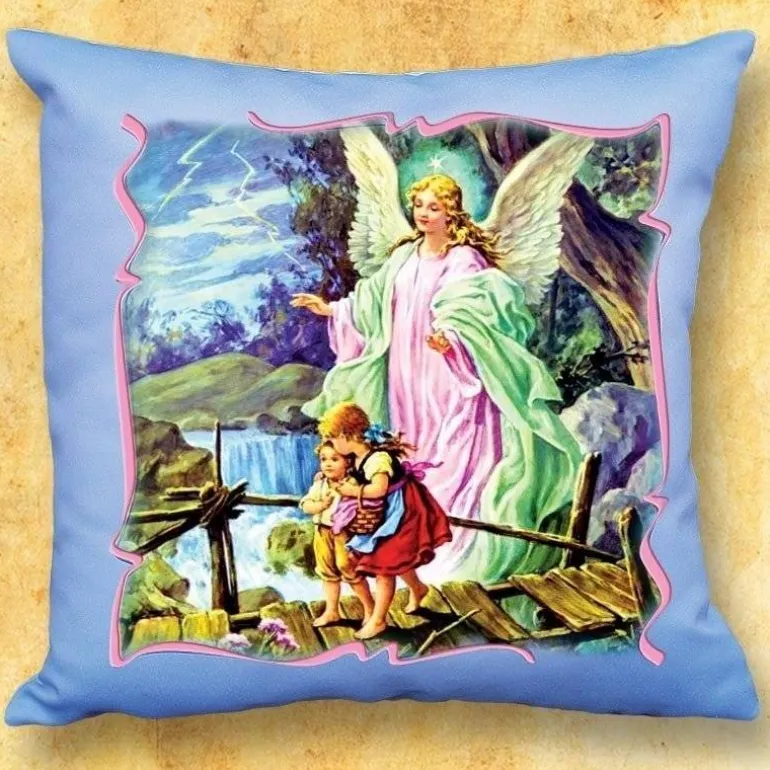 Articles Religieux JP Coussin avec motif - Ange Gardien -^ Idée Cadeau