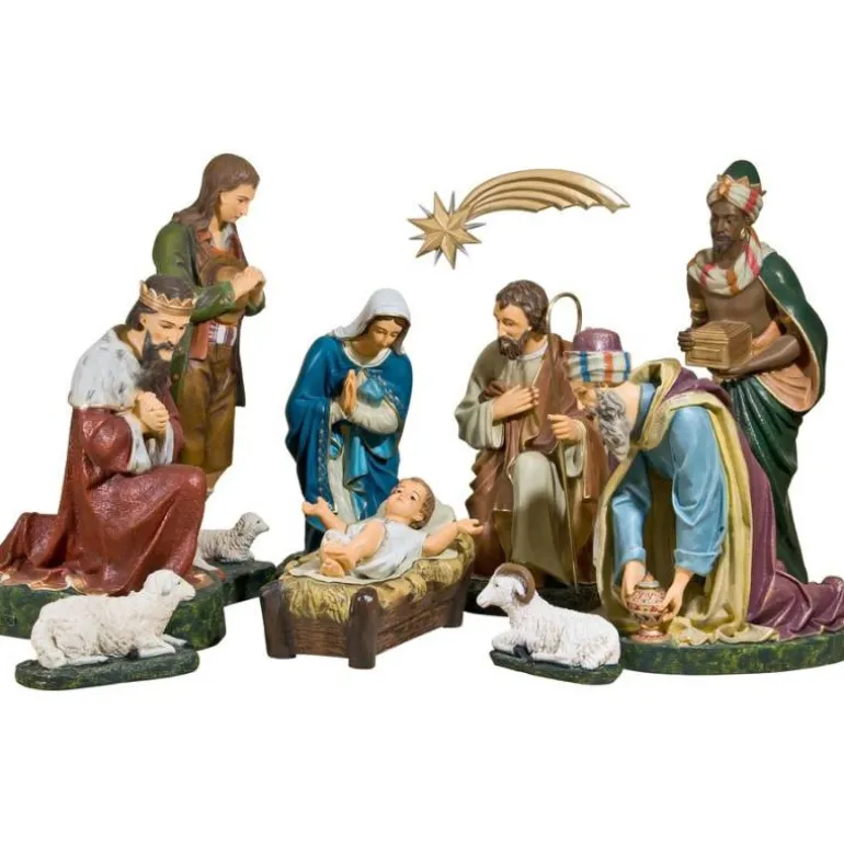 Articles Religieux JP crèche Noël avec beaucoup santons^ Crèches