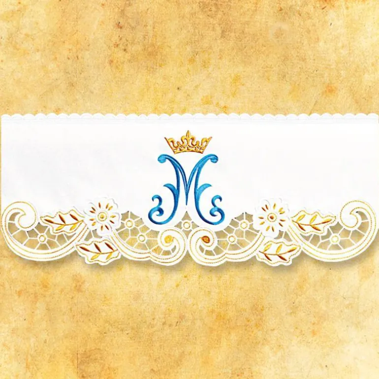 Articles Religieux JP dentelle brodée mariale^ Dentelles Brodees
