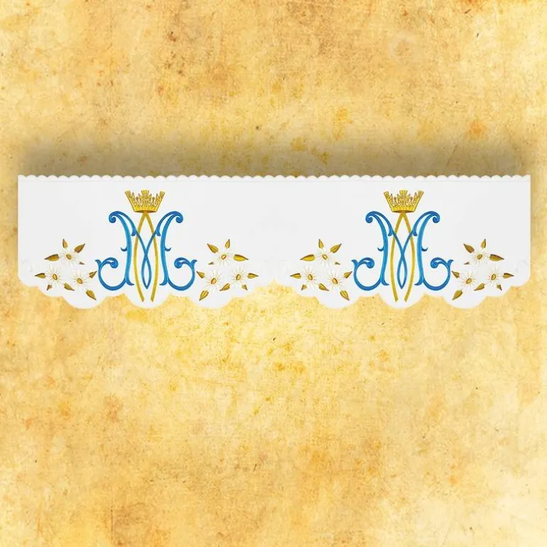 Articles Religieux JP dentelle brodée mariale^ Dentelles Brodees