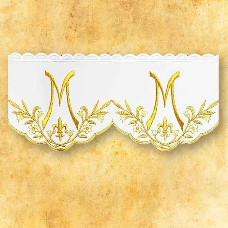 Articles Religieux JP dentelle brodée motif mariale pour église^ Dentelles Brodees
