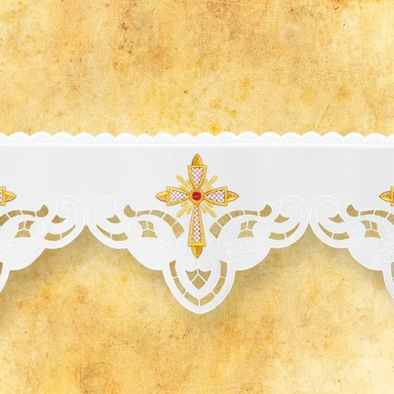 Articles Religieux JP dentelle brodée motif religieux^ Dentelles Brodees