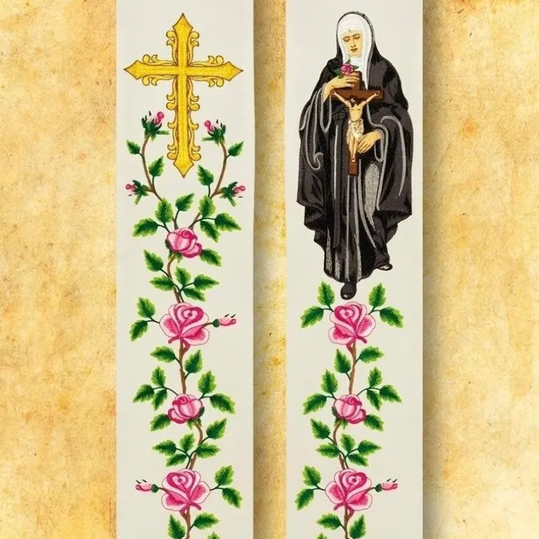 Articles Religieux JP Etole brodée Sainte Rita^ Visages De Saints