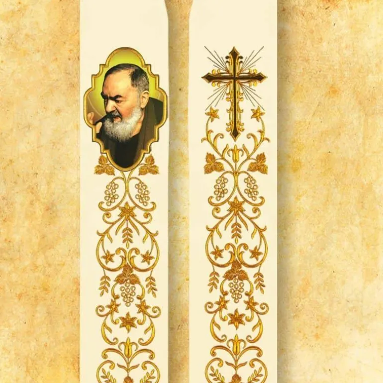 Articles Religieux JP Etole liturgique brodée Padre Pio^ Visages De Saints
