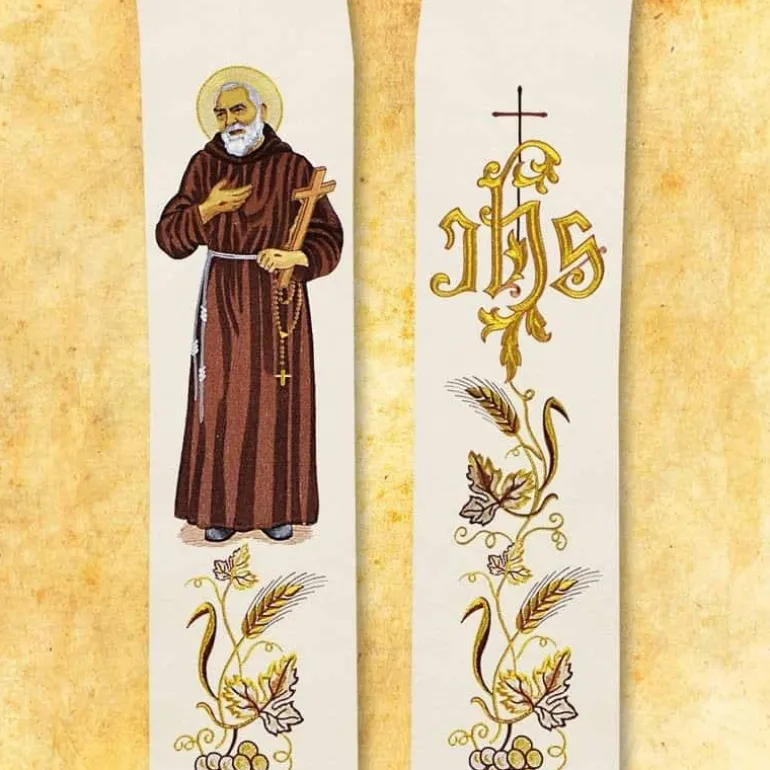 Articles Religieux JP Etole liturgique pour prêtre Padre Pio^ Visages De Saints