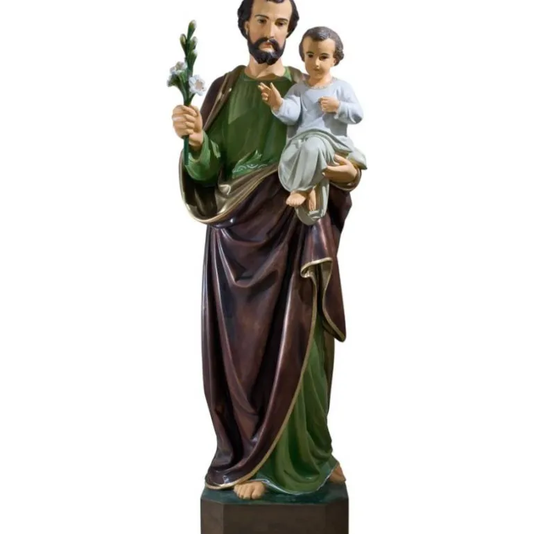 Articles Religieux JP grand statue saint Joseph avec Jésus^ Saints Patrons