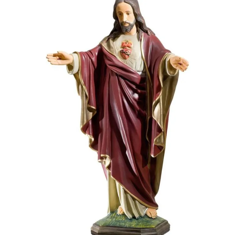 Articles Religieux JP jésus Christ statue rouge^ Jesus Christ