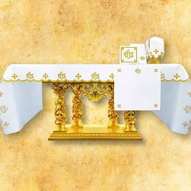 Articles Religieux JP nappe brodée pour autel à église^ Vendu Par Metre