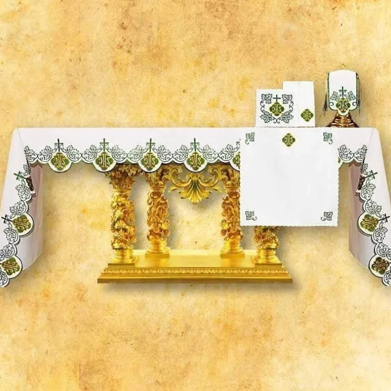 Articles Religieux JP nappe brodée pour autel à église^ Vendu Par Metre