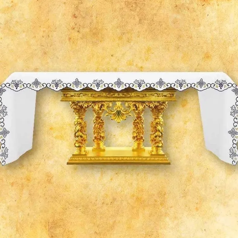 Articles Religieux JP nappe brodée pour église^ Nappe Carême | Vendu Par Metre