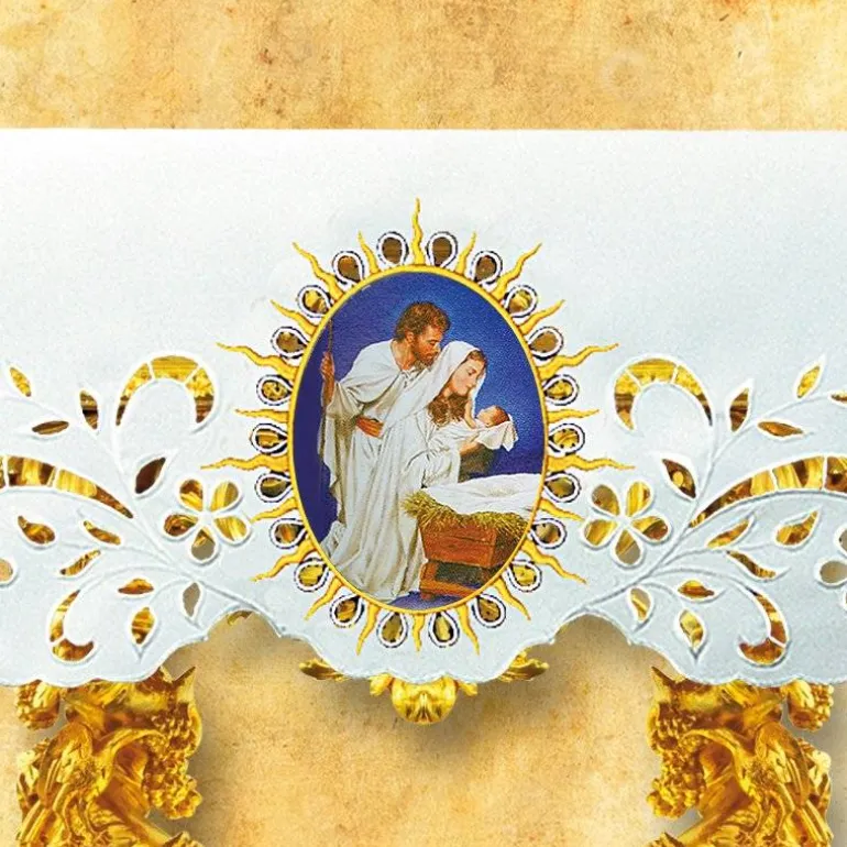 Articles Religieux JP Nappe d'autel - Noël 10 -^ Nappe Noël | Broderie Devant