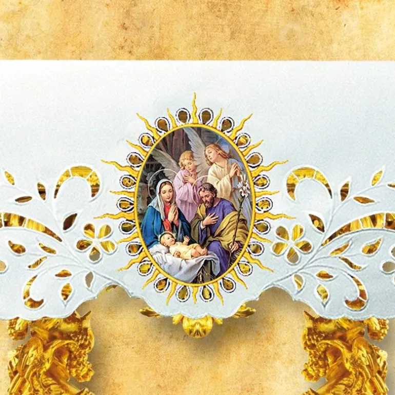 Articles Religieux JP Nappe d'autel - Noël 1 -^ Nappe Noël | Broderie Devant