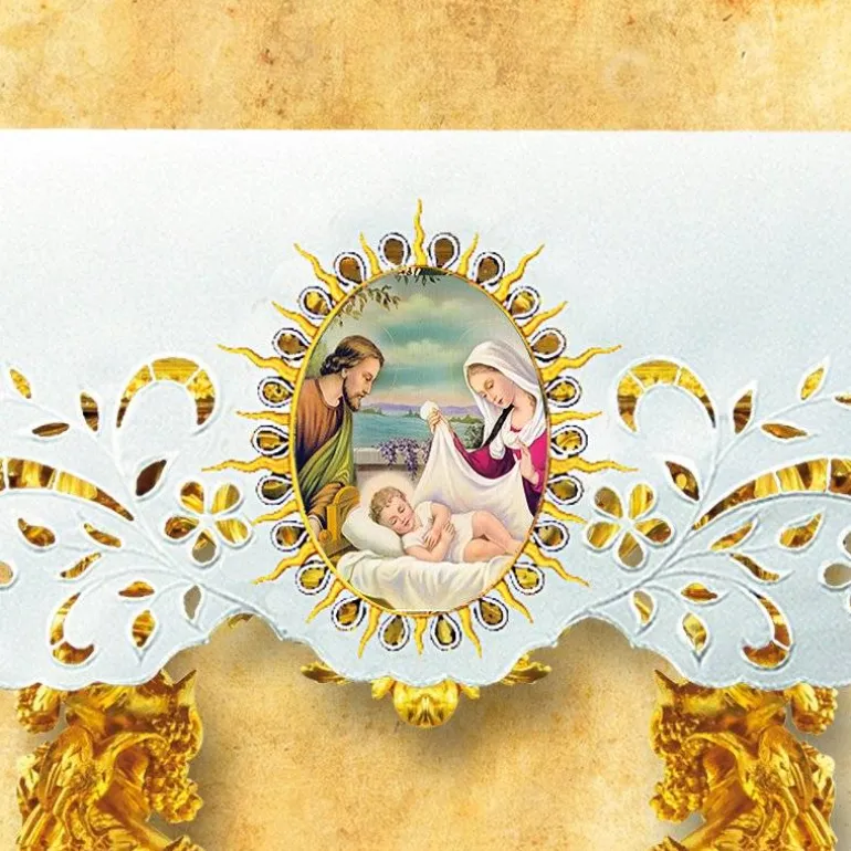 Articles Religieux JP Nappe d'autel - Noël 7 -^ Nappe Noël | Broderie Devant