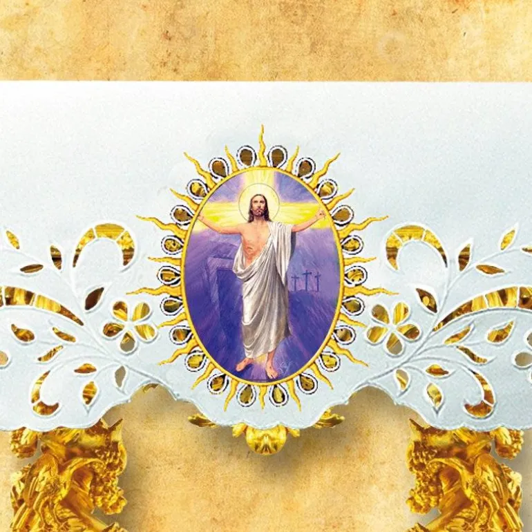 Articles Religieux JP Nappe d'autel - Pâques 8 -^ Nappe Pâques | Broderie Devant