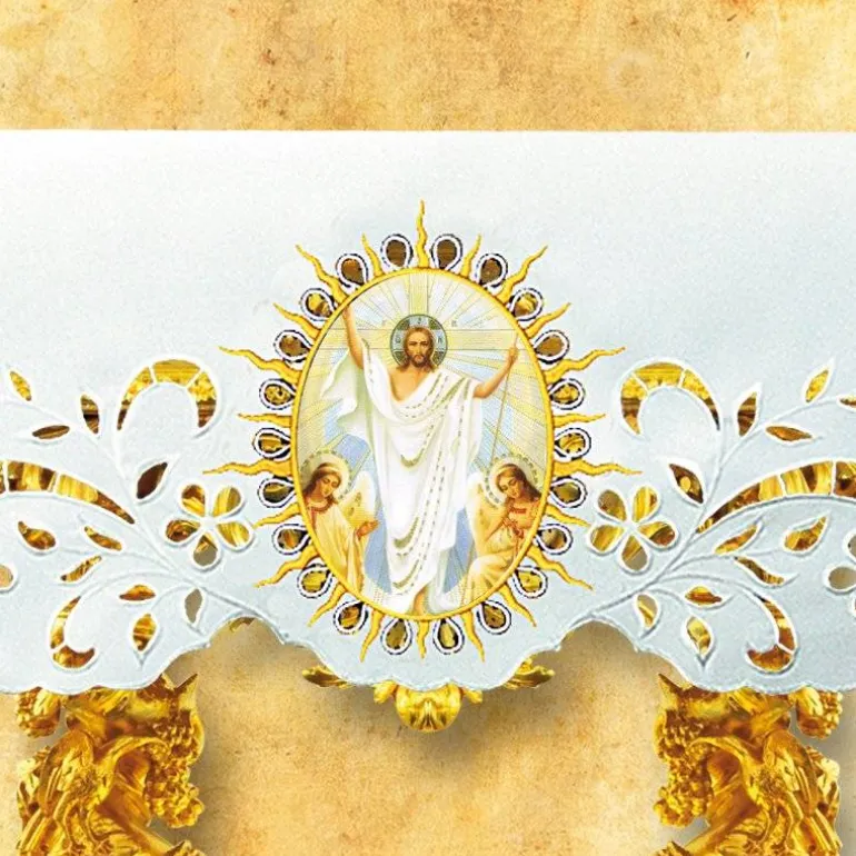 Articles Religieux JP Nappe d'autel - Pâques 3 -^ Nappe Pâques | Broderie Devant