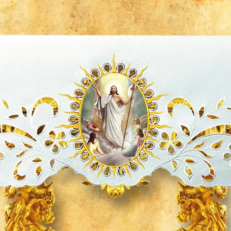 Articles Religieux JP Nappe d'autel - Pâques 14 -^ Nappe Pâques | Broderie Devant