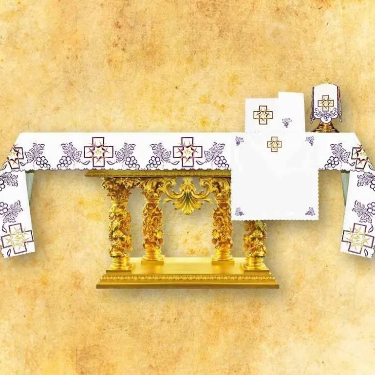 Articles Religieux JP nappe d'autel brodée^ Nappe Carême | Vendu Par Metre